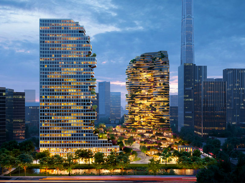 طراحی معماری برج های واحه شرکتMVRDVدر چین 